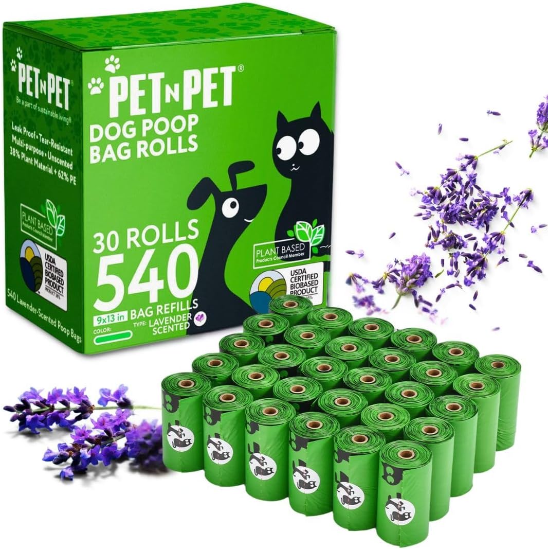 Dog Poop Bags, 1080 Count Unscented Doggy Waste Bag Rolls