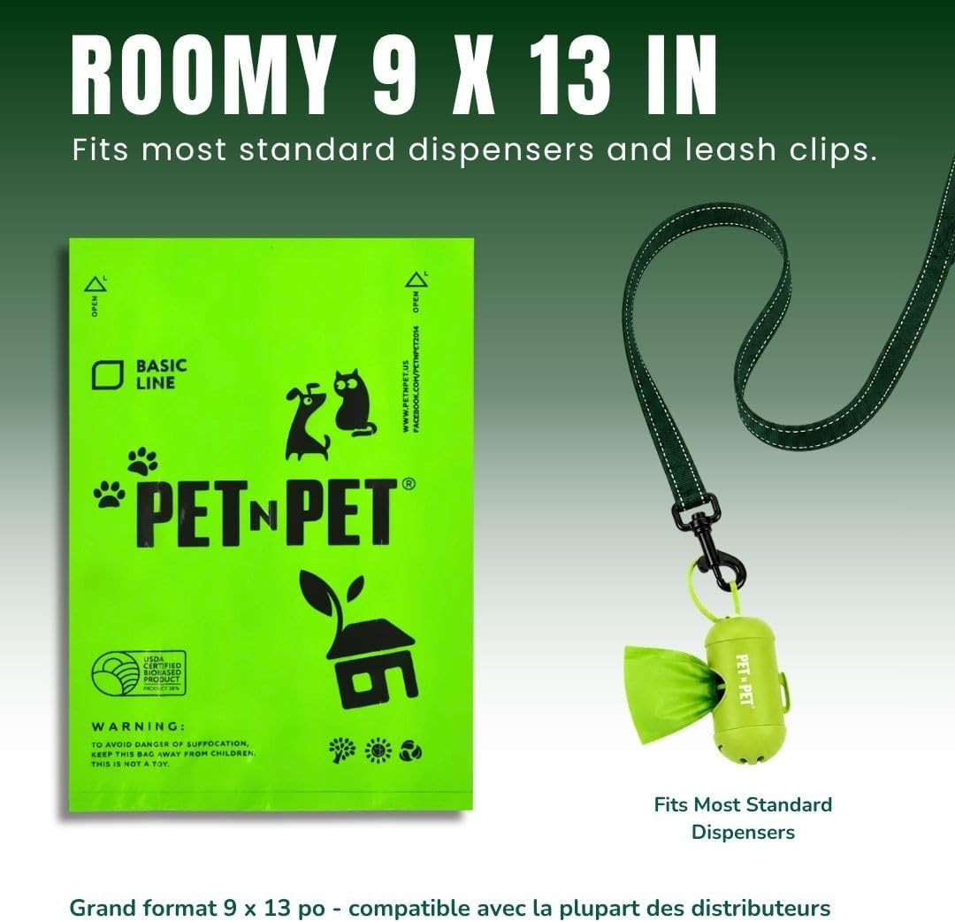 Dog Poop Bags, 1080 Count Unscented Doggy Waste Bag Rolls