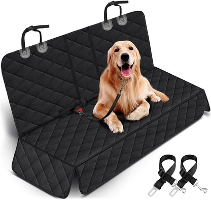 Ultimate Dog Car Seat Cover - Waterproof, Slip-Resistant Back Seat Protector for Pets and Kids - Fits Most Cars, SUVs, and Trucks (53" Width) - Black