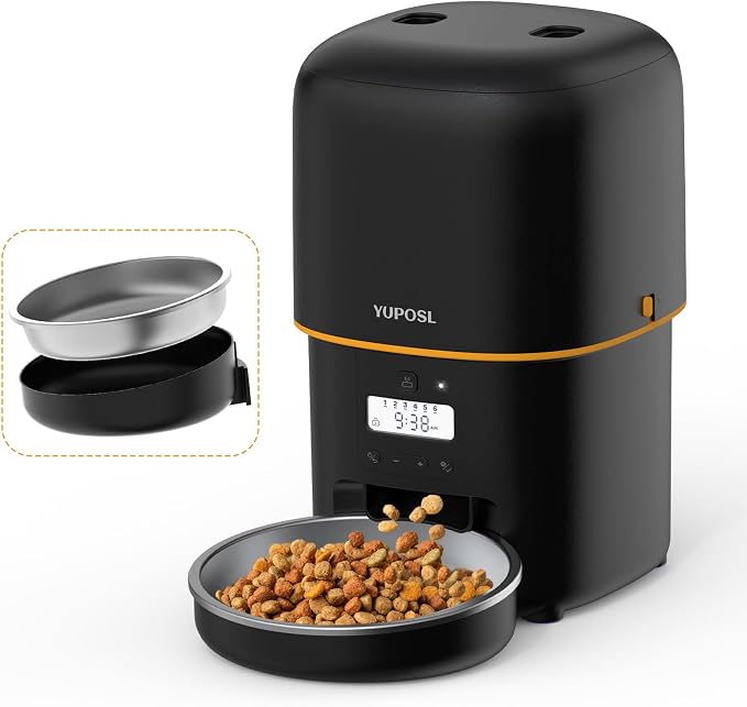 Revolutionary Automatic Cat Feeder - 3L Food Dispenser with 180-Day Battery Life, Anti-Jam Design, and Stainless Steel Bowl for Healthy Feeding