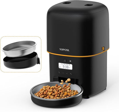 Revolutionary Automatic Cat Feeder - 3L Food Dispenser with 180-Day Battery Life, Anti-Jam Design, and Stainless Steel Bowl for Healthy Feeding