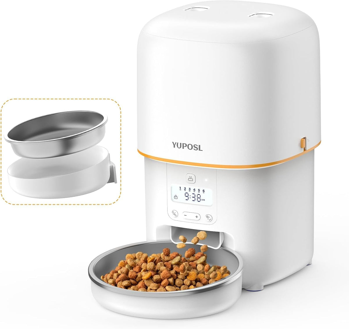 Revolutionary Automatic Cat Feeder - 3L Food Dispenser with 180-Day Battery Life, Anti-Jam Design, and Stainless Steel Bowl for Healthy Feeding