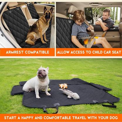 Ultimate Dog Car Seat Cover - Waterproof, Slip-Resistant Back Seat Protector for Pets and Kids - Fits Most Cars, SUVs, and Trucks (53" Width) - Black