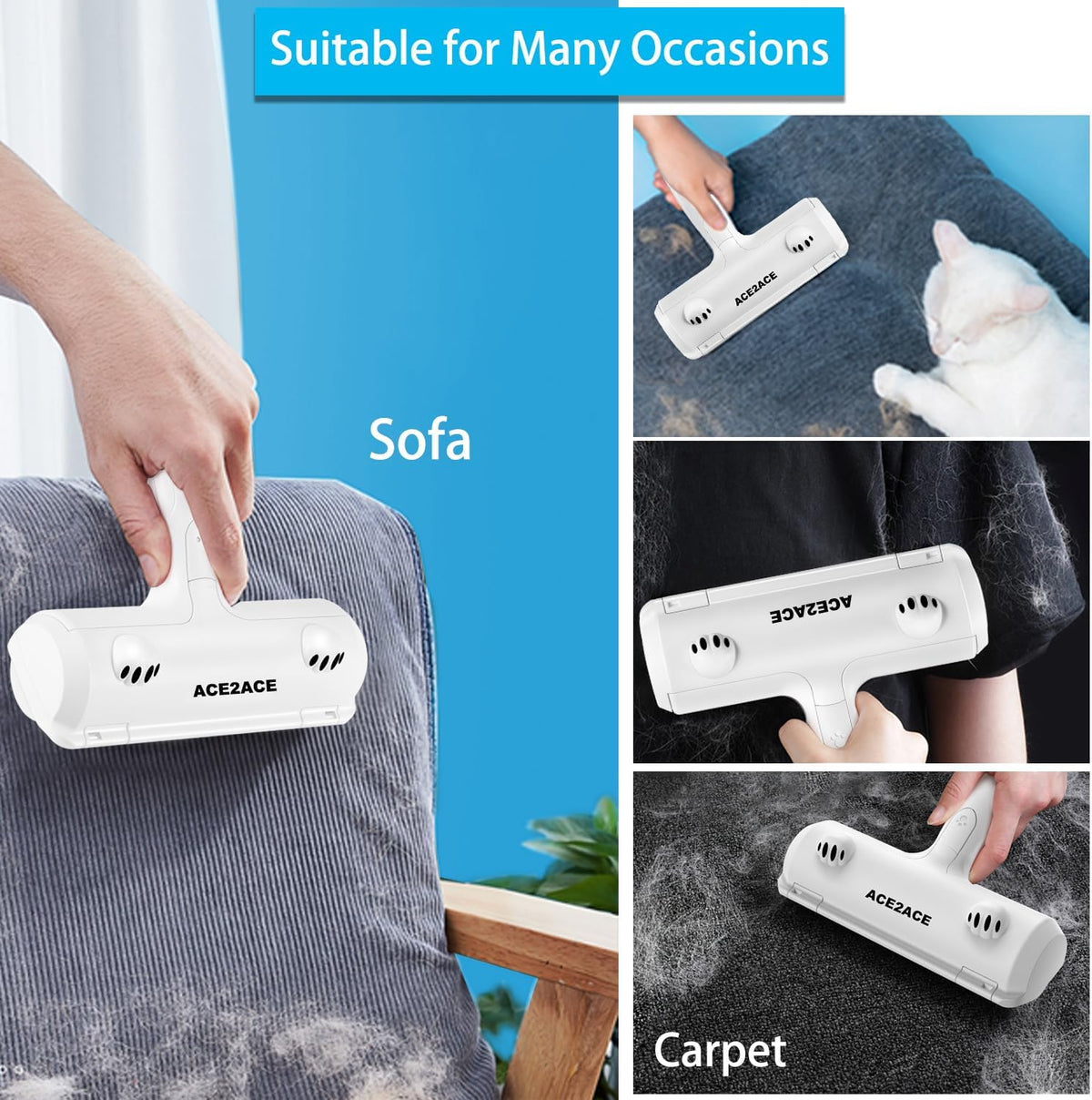 Pet Hair Remover, Reusable Cat Dog Hair Remover Roller, Self Clean