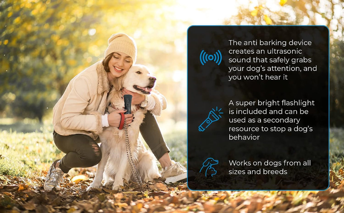 Ultrasonic Dog Bark Deterrent & Behavior Corrector - Stop Barking, Jumping, Aggression without Yelling -Just Point & Press! Backed by Kevin Harrington from Shark Tank ( Classic)