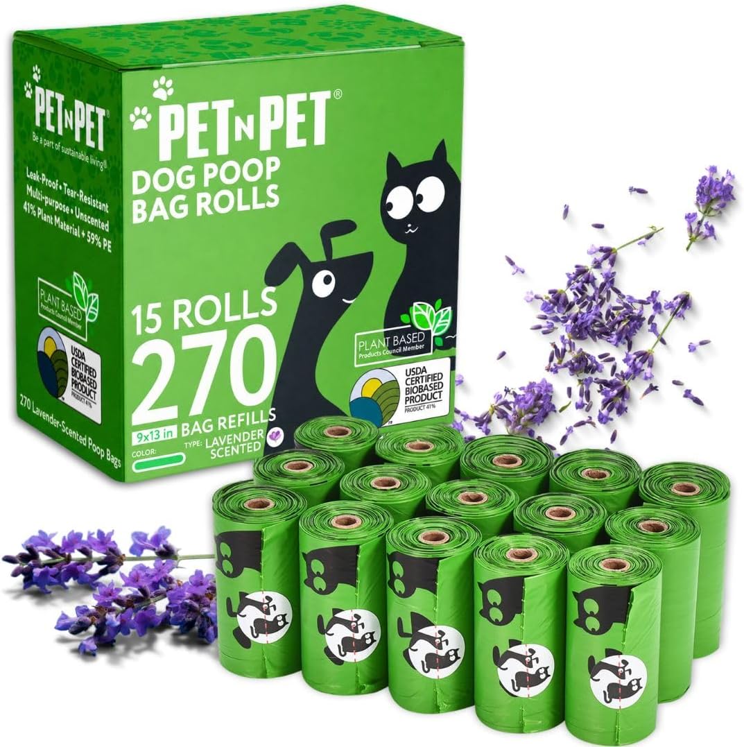 Dog Poop Bags, 1080 Count Unscented Doggy Waste Bag Rolls