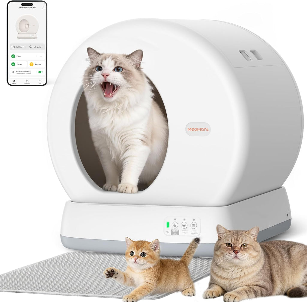 Revolutionary Self-Cleaning Cat Litter Box - Smart, Odor-Controlled, and App-Enabled for Multi-Cat Households
