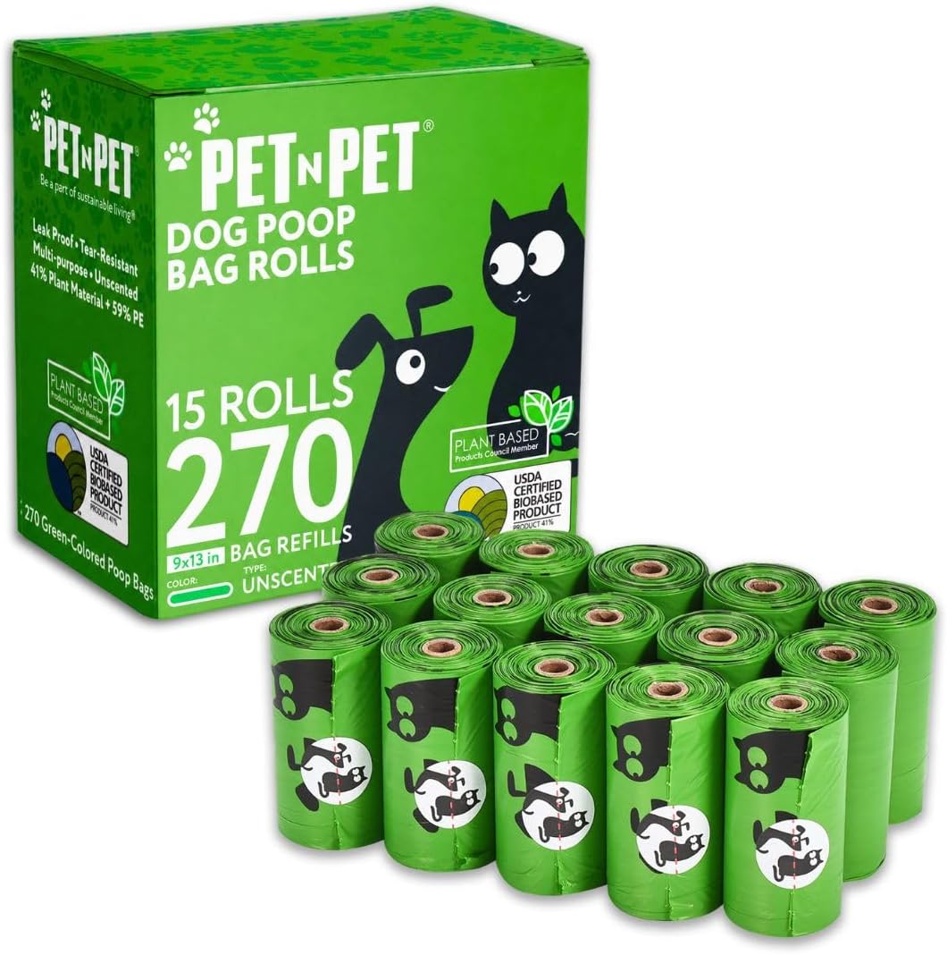 Dog Poop Bags, 1080 Count Unscented Doggy Waste Bag Rolls