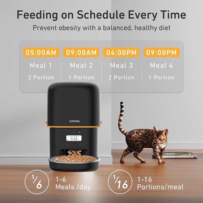 Revolutionary Automatic Cat Feeder - 3L Food Dispenser with 180-Day Battery Life, Anti-Jam Design, and Stainless Steel Bowl for Healthy Feeding