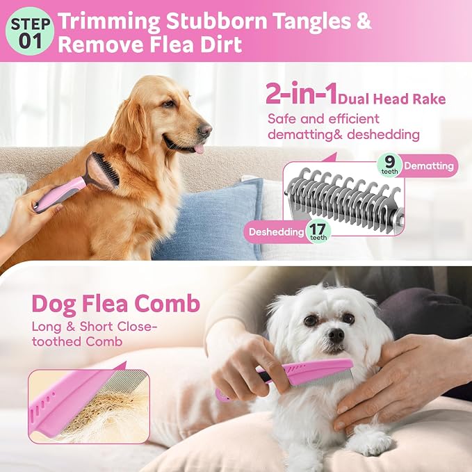 Ultimate 13-Piece Pet Grooming Kit: Professional Dog Brush, Nail Clippers, and Cat Grooming Supplies for All Hair Types