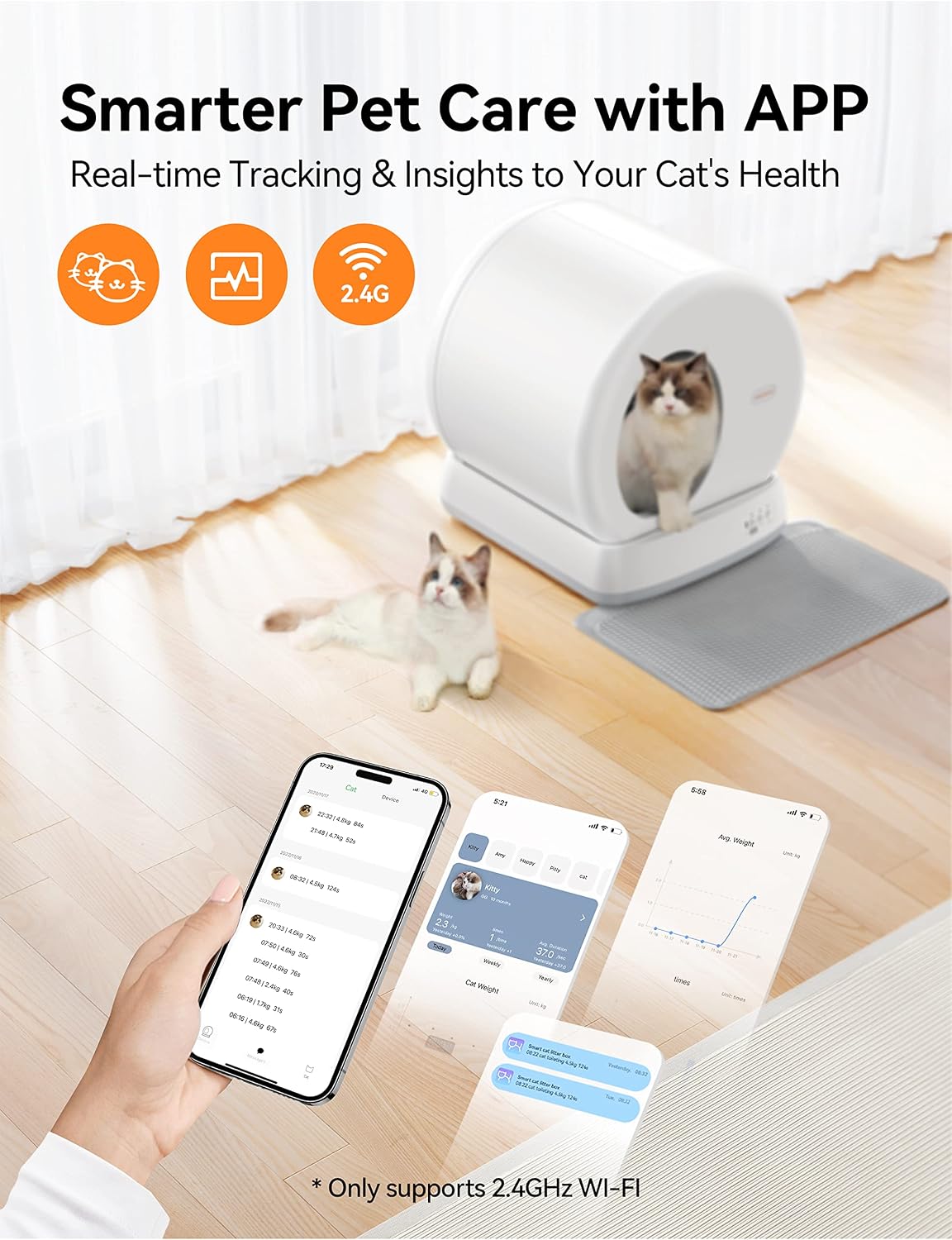 Revolutionary Self-Cleaning Cat Litter Box - Smart, Odor-Controlled, and App-Enabled for Multi-Cat Households