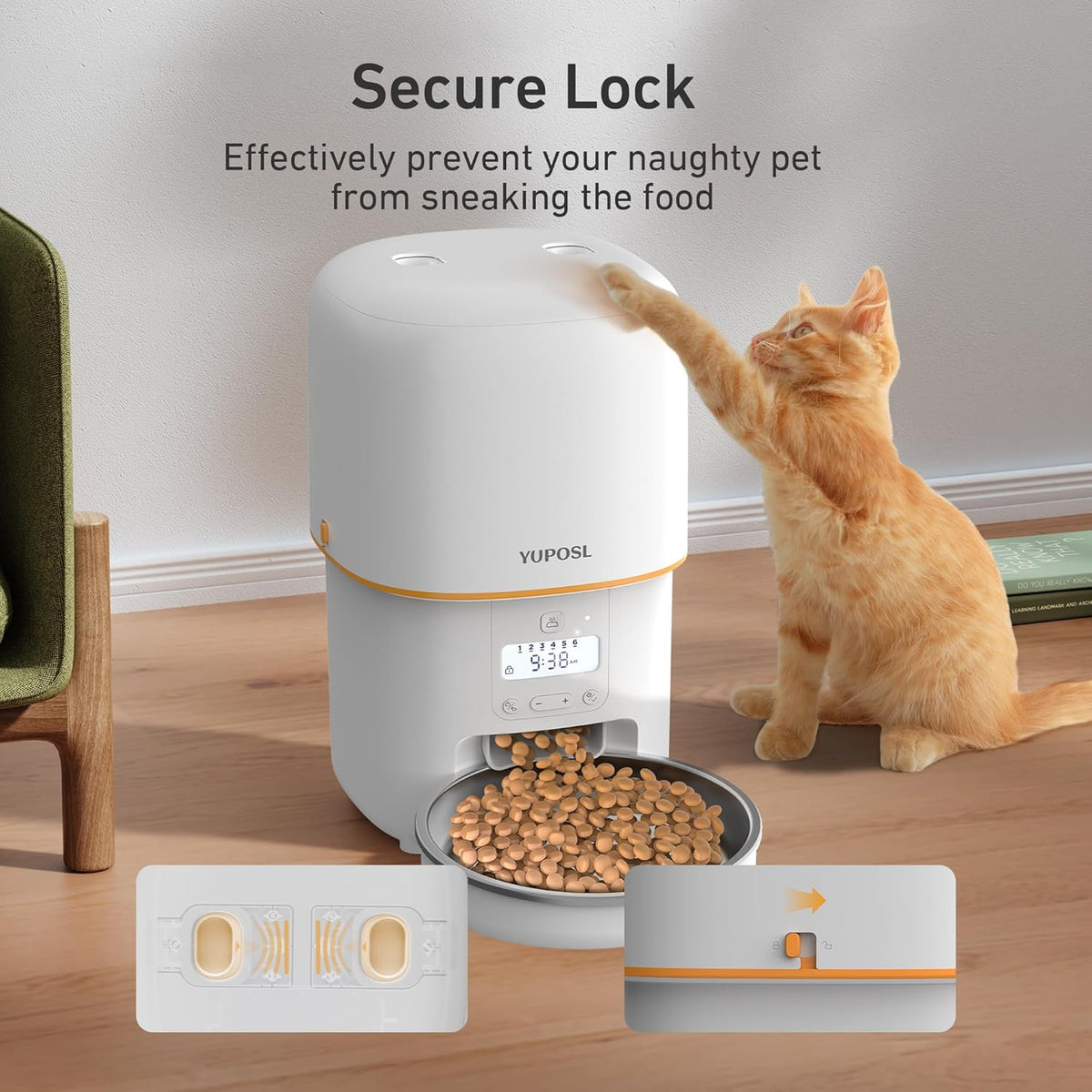 Revolutionary Automatic Cat Feeder - 3L Food Dispenser with 180-Day Battery Life, Anti-Jam Design, and Stainless Steel Bowl for Healthy Feeding