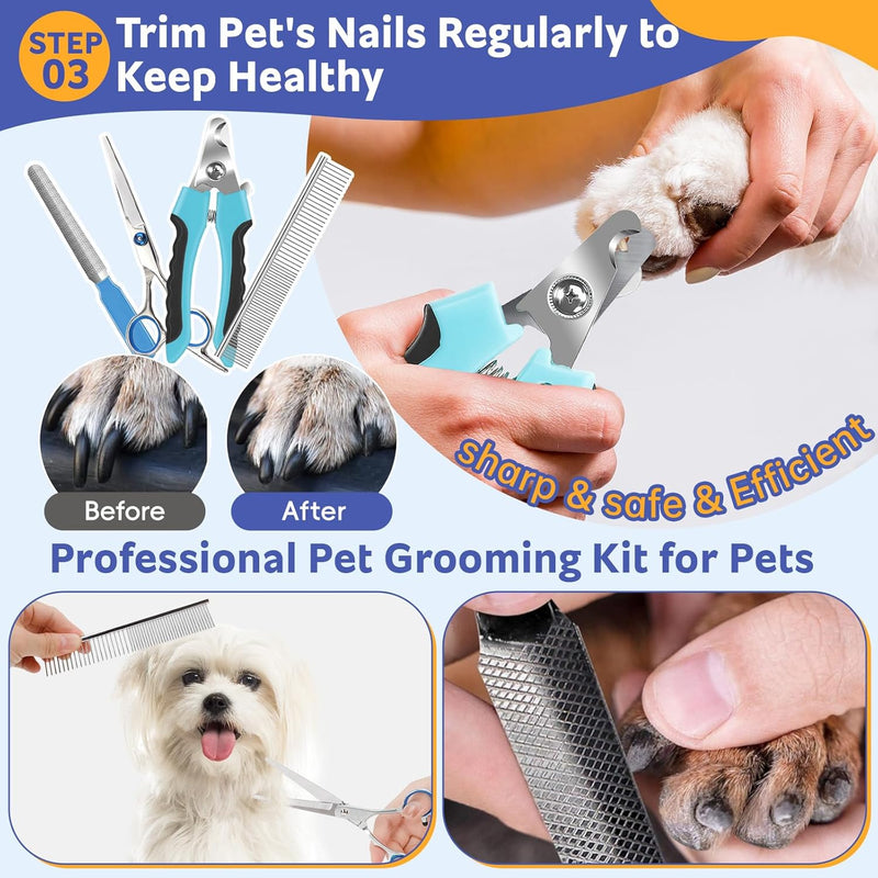 Ultimate 13-Piece Pet Grooming Kit: Professional Dog Brush, Nail Clippers, and Cat Grooming Supplies for All Hair Types
