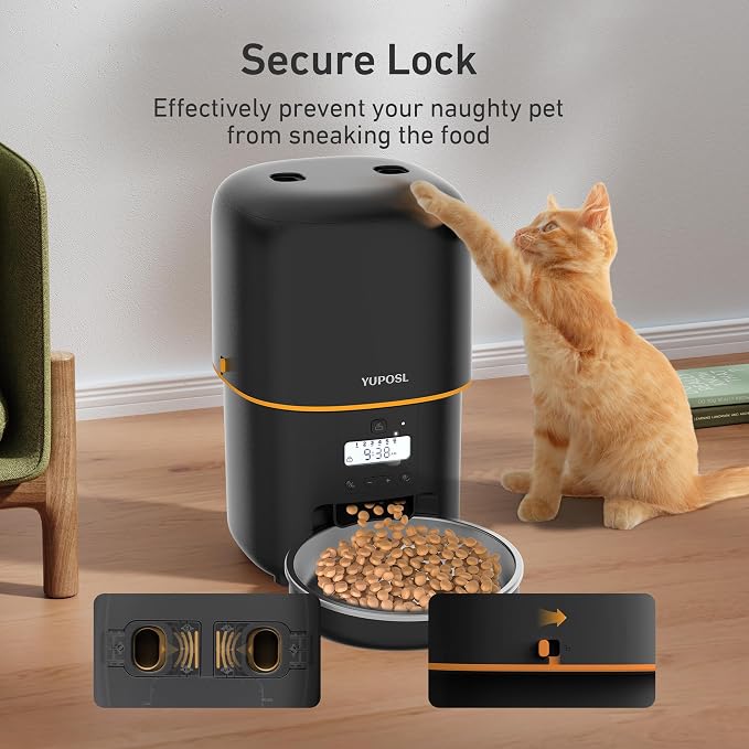 Revolutionary Automatic Cat Feeder - 3L Food Dispenser with 180-Day Battery Life, Anti-Jam Design, and Stainless Steel Bowl for Healthy Feeding