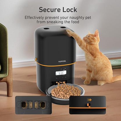 Revolutionary Automatic Cat Feeder - 3L Food Dispenser with 180-Day Battery Life, Anti-Jam Design, and Stainless Steel Bowl for Healthy Feeding
