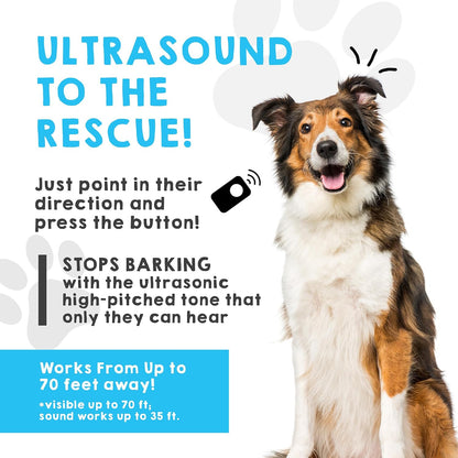Ultrasonic Dog Bark Deterrent & Behavior Corrector - Stop Barking, Jumping, Aggression without Yelling -Just Point & Press! Backed by Kevin Harrington from Shark Tank ( Classic)