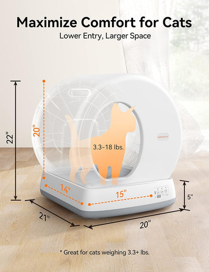 Revolutionary Self-Cleaning Cat Litter Box - Smart, Odor-Controlled, and App-Enabled for Multi-Cat Households